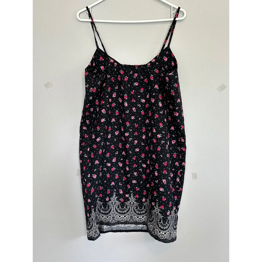 PJ Salvage Rose Print Pajama Set Nightgown & Button Front Sleep Shirt Women M